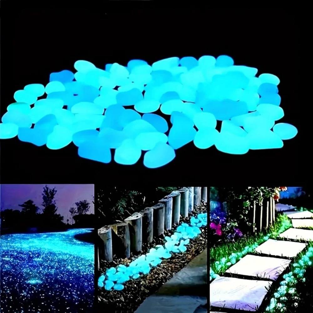 100pcs Glow In The Dark Pebble - Plant Aquarium Pot review and price