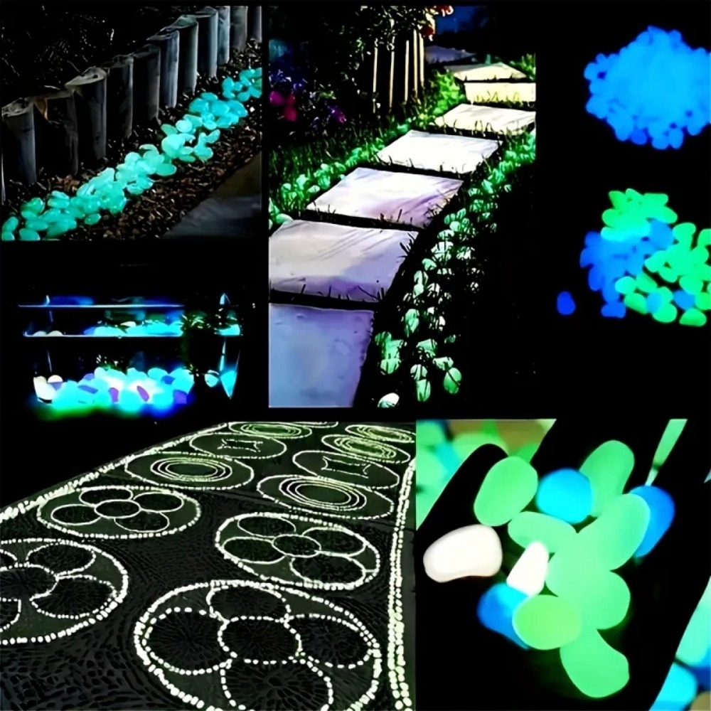 100pcs Glow In The Dark Pebble - Plant Aquarium Pot review and price